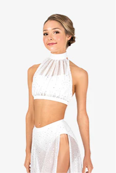 TW600 Performance Sheer Twinkle Mesh Halter Bra Top