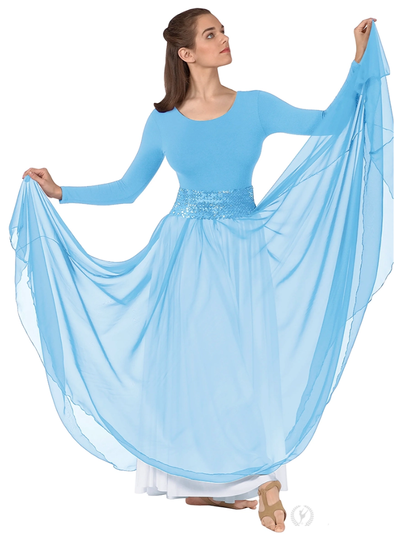 39746 - Eurotard Womens Sheer Devotion Chiffon Full Length Praise Skirt