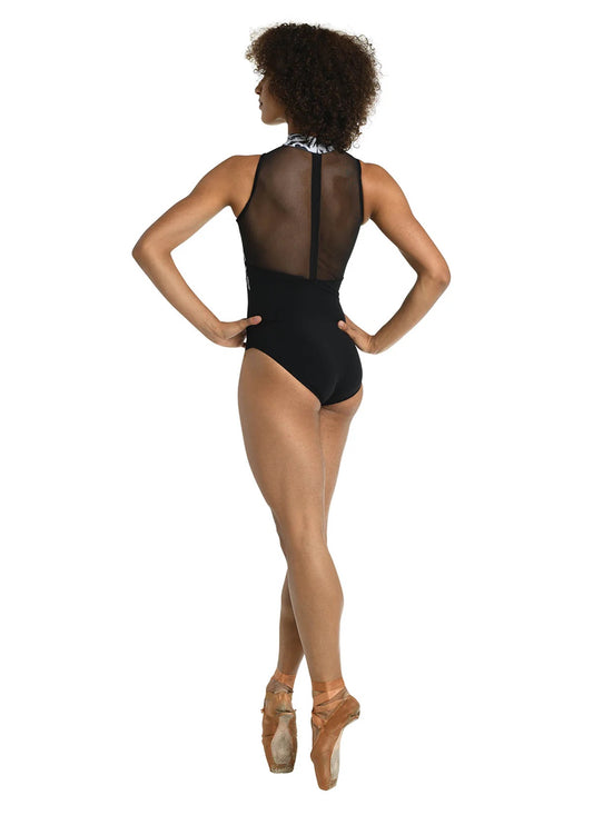 23125 Devon Mock Turtleneck Zebra Leotard