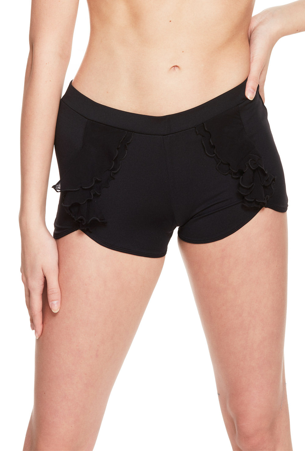 R7724-RUFFLE FRONT SHORT