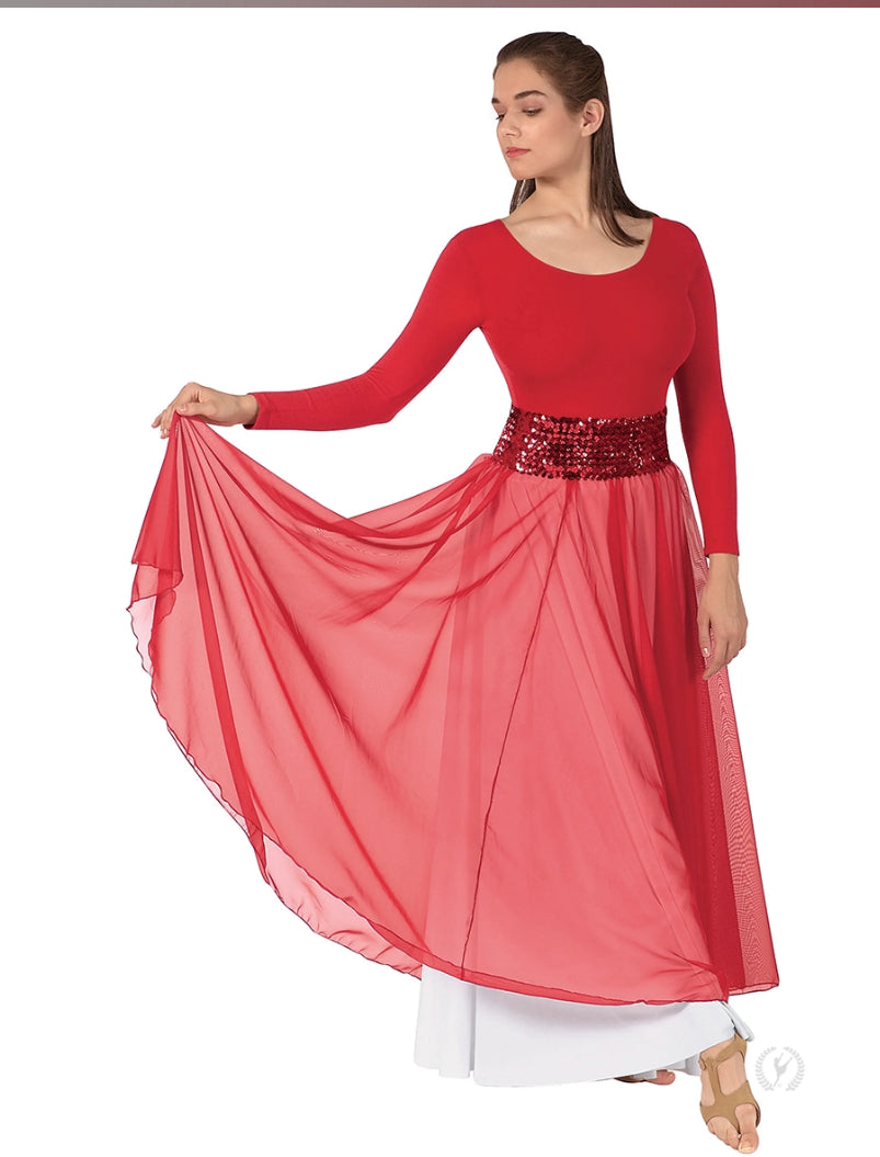 39746 - Eurotard Womens Sheer Devotion Chiffon Full Length Praise Skirt