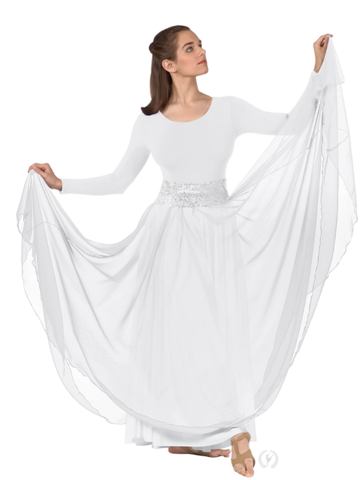 39746 - Eurotard Womens Sheer Devotion Chiffon Full Length Praise Skirt