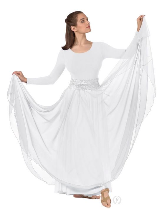 39746 - Eurotard Womens Sheer Devotion Chiffon Full Length Praise Skirt