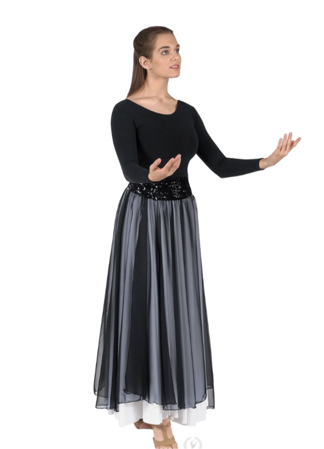 39746 - Eurotard Womens Sheer Devotion Chiffon Full Length Praise Skirt