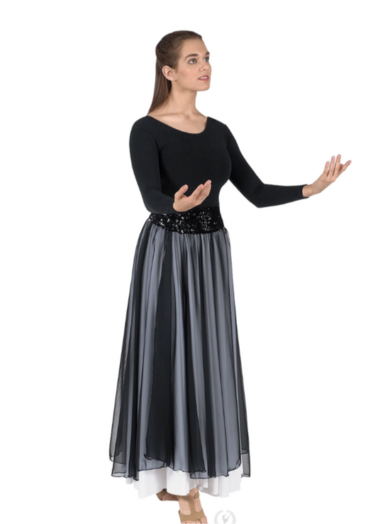 39746 - Eurotard Womens Sheer Devotion Chiffon Full Length Praise Skirt