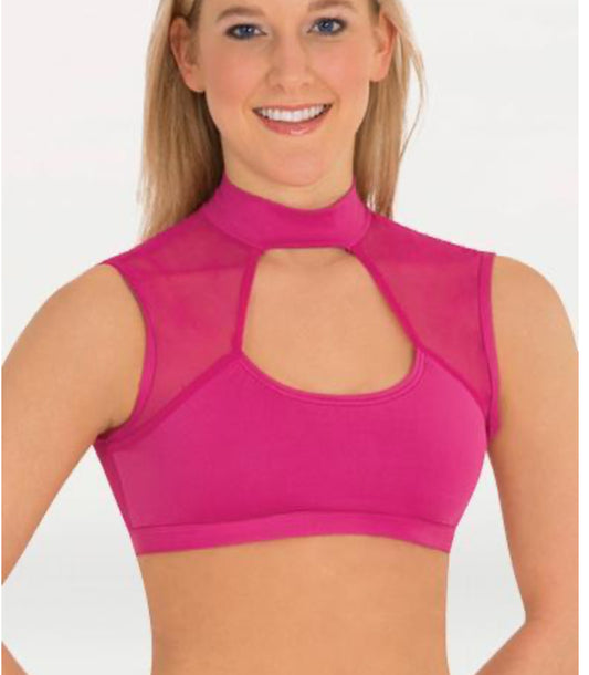 Bwp9028 MOCK NECK WIDE OPEN BACK BRA DANCE TOP