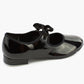 TA35 child lace up tap shoe black pat
