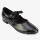 TA35 child lace up tap shoe black pat