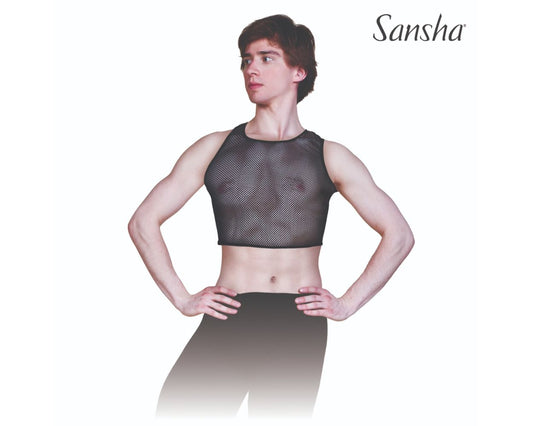 H2004n men’s Fishnet crop top