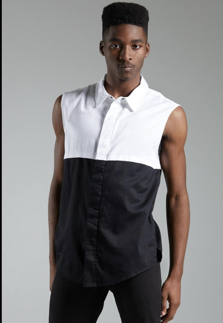 clearance -TWO TONE  MEN SLEEVELESS TOP